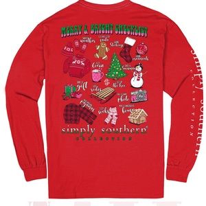 Simply Southern Long Sleeve Christmas T-Shirt Women’s Large great condition